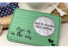 Stickserie ITH - Mug Rug Herzlinien Love is in the air